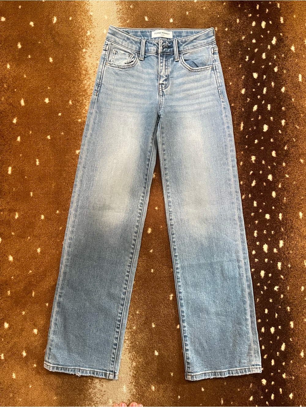 Flying Monkey Light Wash Wide Leg Girls Jeans Size 12